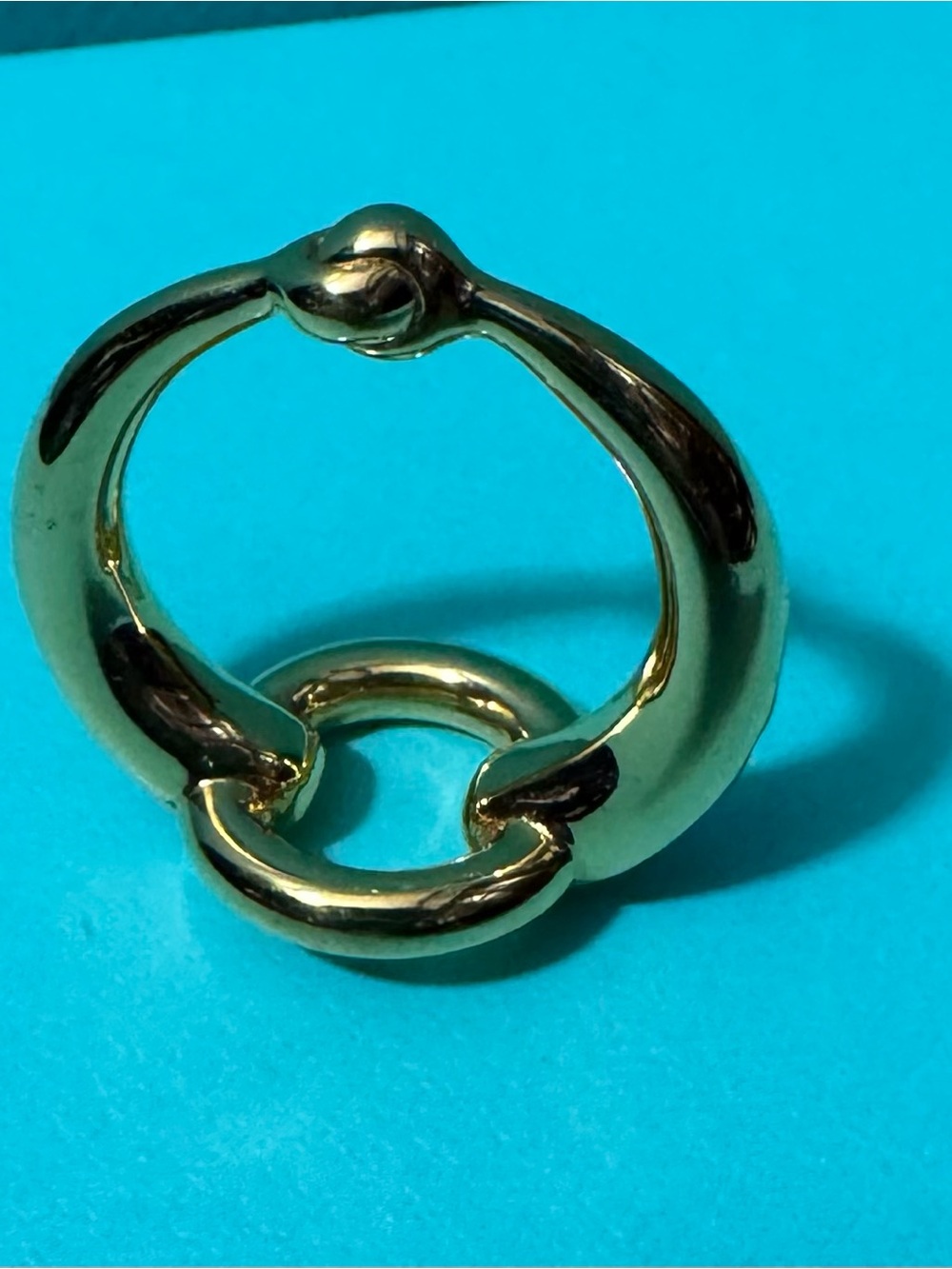 Polished Gold Link Statement Scarf Ring - Gold - Picture 7 of 9